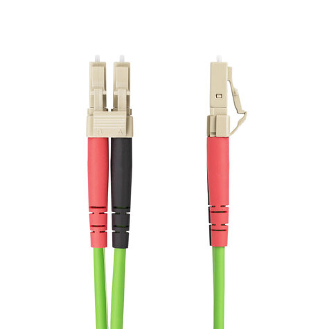 STARTECH 15m (50ft) LC to LC (UPC) OM5 Multimode Fiber Optic Cable, 50/125µm Duplex LOMMF Zipcord, VCSEL, 40G/100G, Bend Insensitive