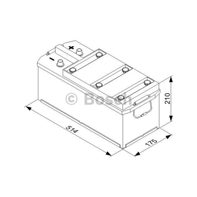 Bosch Startaccu 12 volt 135 ah T3 045 Black truckline