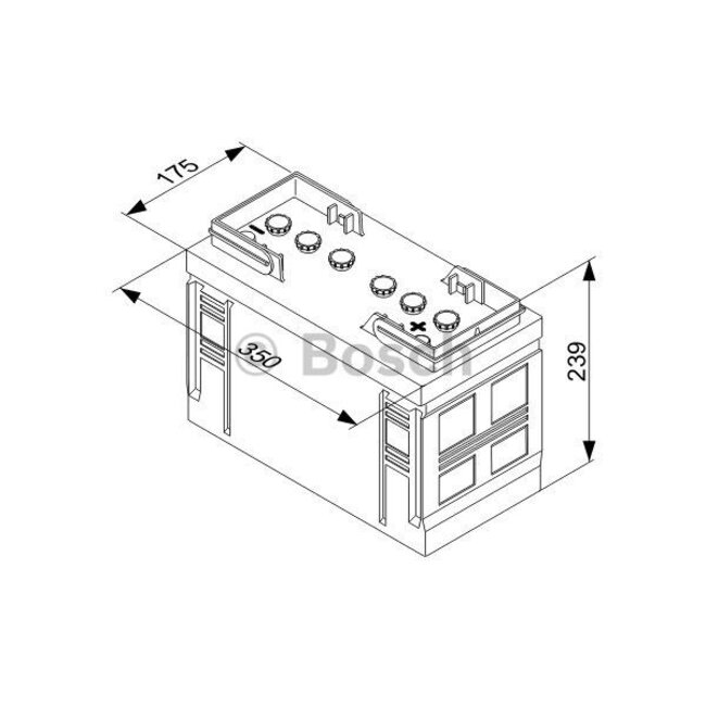 Bosch Startaccu 12 volt 110 ah T3 035 Black truckline