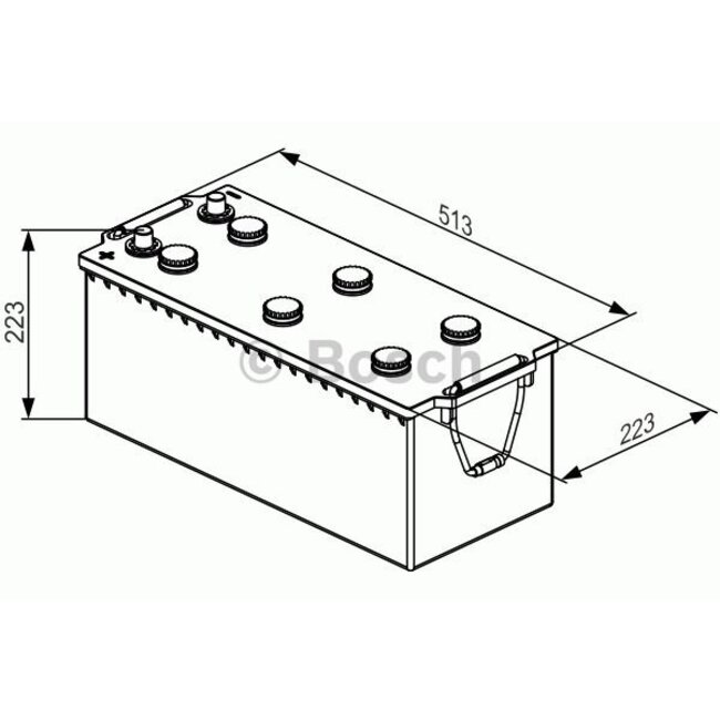 Bosch Startaccu 12 volt 190 ah T3 056 Black truckline