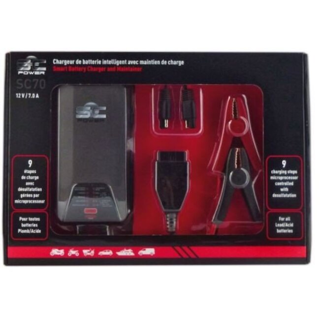 SC Power SC 70 Power premium 7 A acculader met OBD II stekker