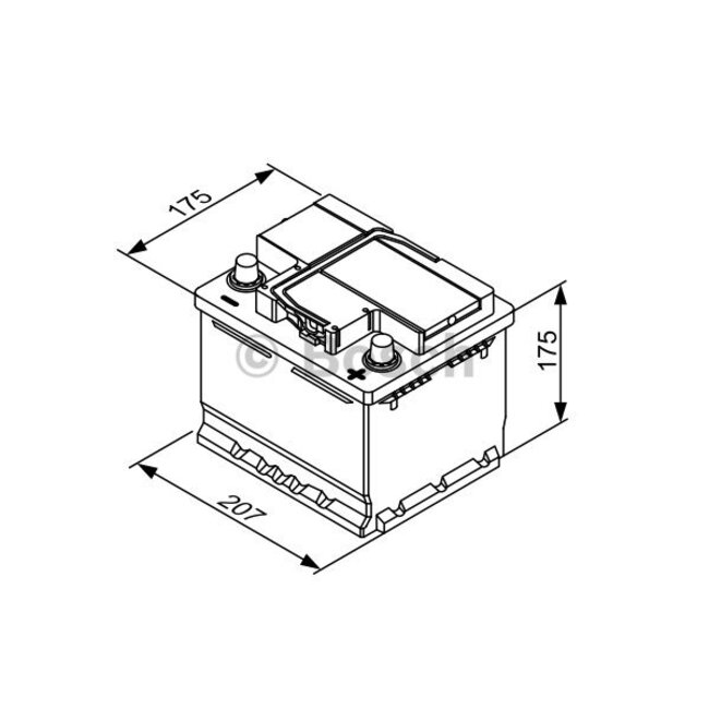 Bosch Startaccu 12 volt 45 ah T3 001 Black truckline