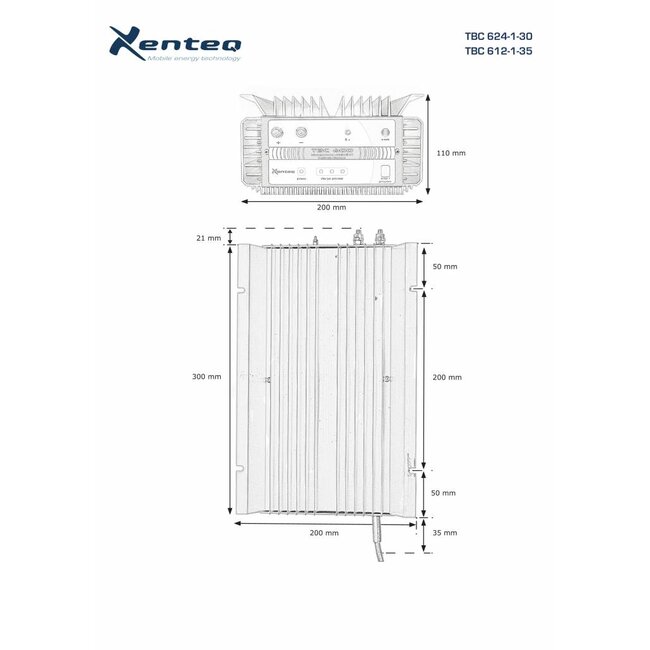 Xenteq Acculader 12 volt 35 ampère type TBC 612-1-35