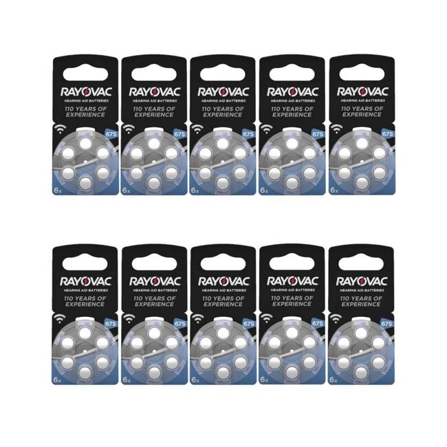 Rayovac Hoorbatterij Acoustic Hearing 675AU blauw (60 stuks)