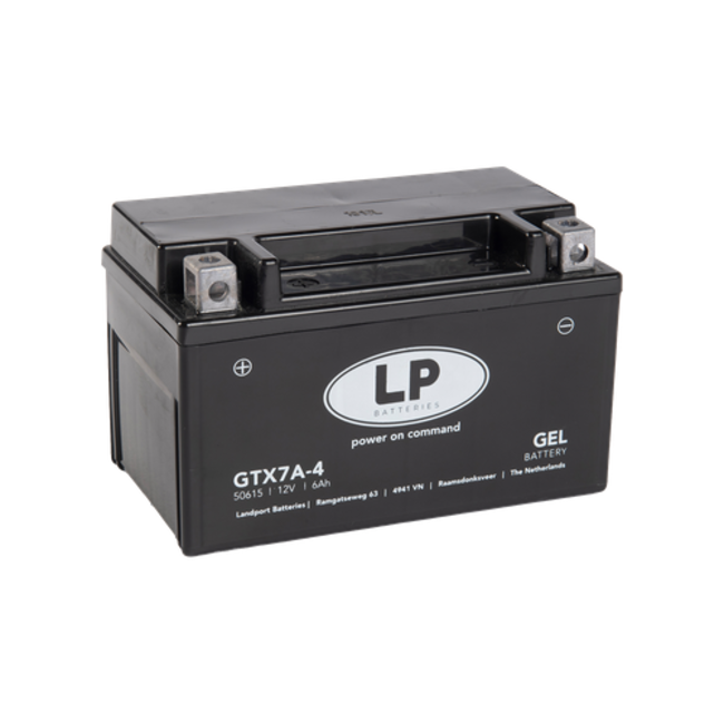 Landport (LP) LTX7A-4 motor GEL accu 12 volt 7,0 ah (50615 - GTX7A-4)