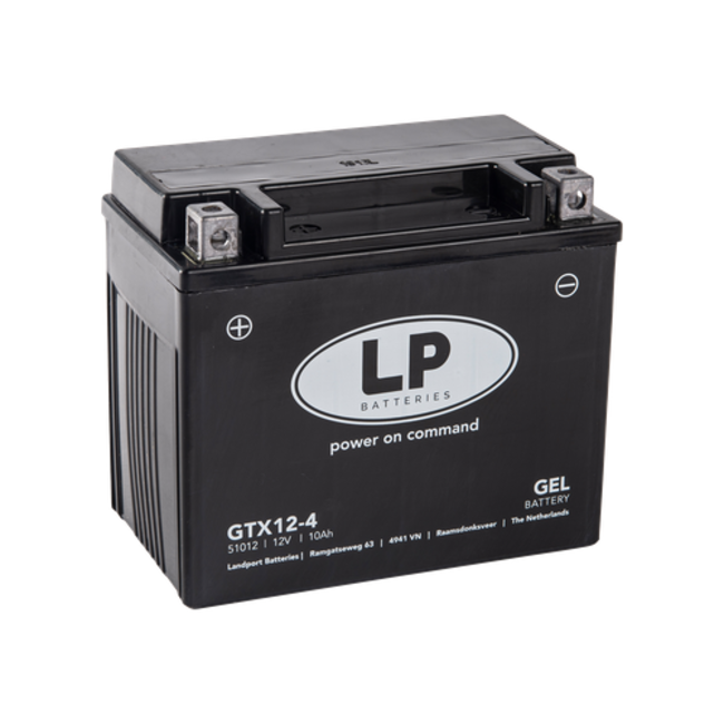 Landport (LP) LTX12-4 motor GEL accu 12 volt 12,0 ah (51012 - GTX12-4)
