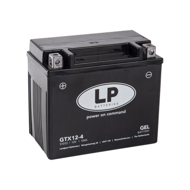 LP GTX12-4 motor GEL accu 12 volt 10,0 ah (51012 - MG LTX12-4)