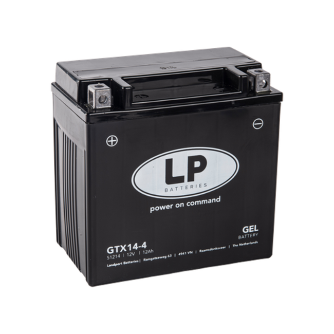 Landport (LP) LTX14-4 motor GEL accu 12 volt 14,0 ah (51214 - GTX14-4)