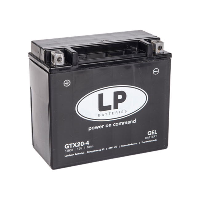 Landport (LP) LTX20-4 motor GEL accu 12 volt 20,0 ah (51802 - GTX20-4)
