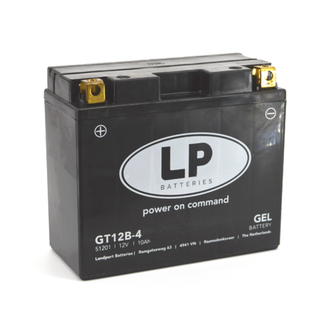 Landport (LP) LT12B-4 motor GEL accu 12 volt 10,0 ah (51201 - GT12B-4)