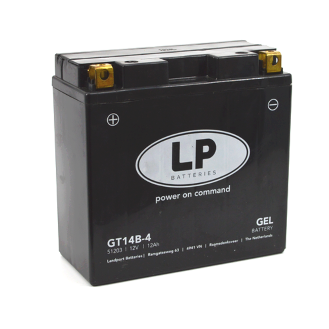 LP GT14B-4 motor GEL accu 12 volt 12,0 ah (51203 - MG LT14B-4)