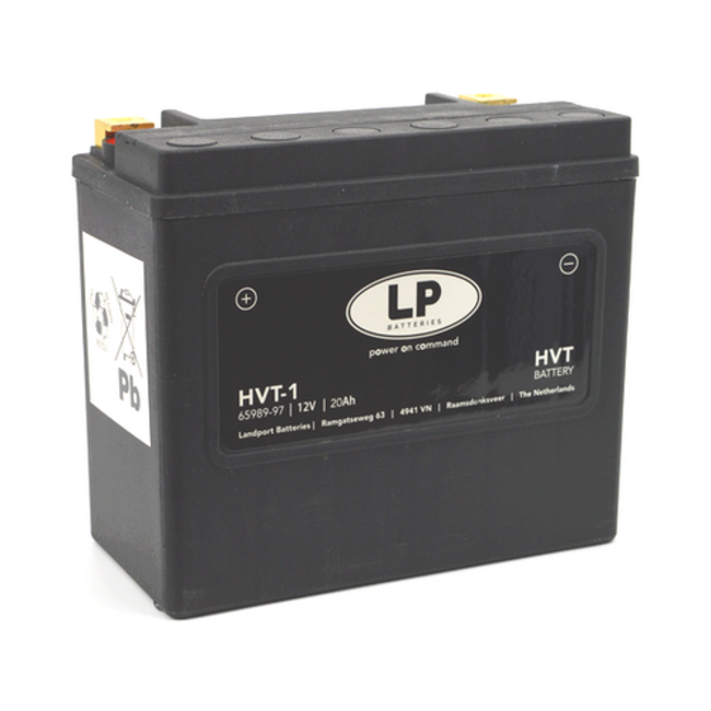 Landport (LP) HVT-1 Harley accu AGM 12 volt 20 ah (MH HVT-1) met de + rechts voor