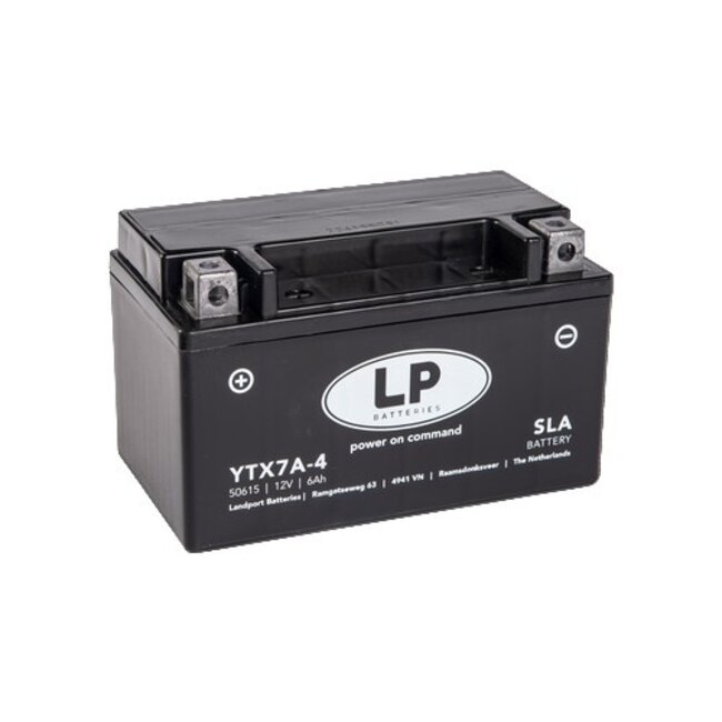Landport (LP) LTX7A-4 (SLA 12-6) Motor accu 12 volt 6,0 ah (50615 - YTX7A-4)