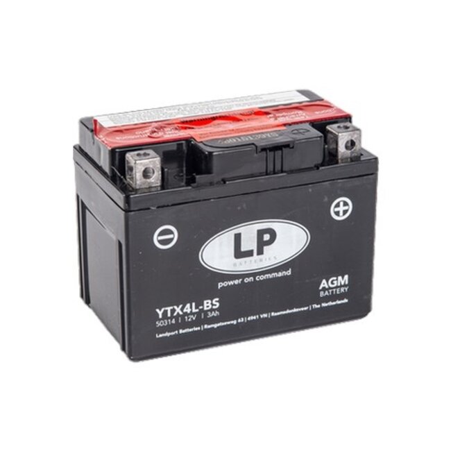 Landport (LP) LTX4L-BS 12 volt 3,0 ah AGM motor accu (50314 - YTX4L-BS)