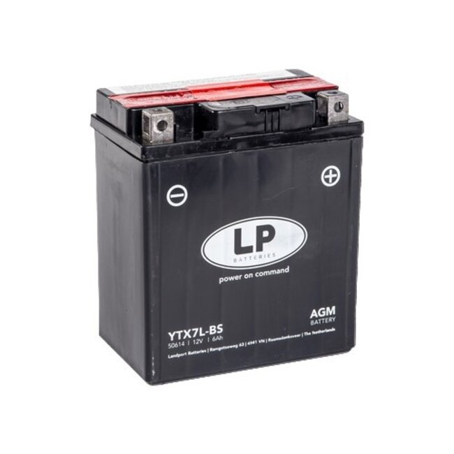 Landport (LP) LTX7L-BS 12 volt 6,0 ah AGM motor accu (50614 - YTX7L-BS)