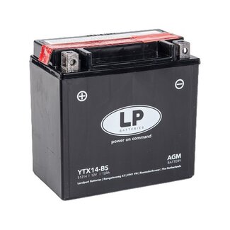 LP YTX14-BS 12 volt 12 ah AGM motor accu (51214 - MA LTX14-BS)