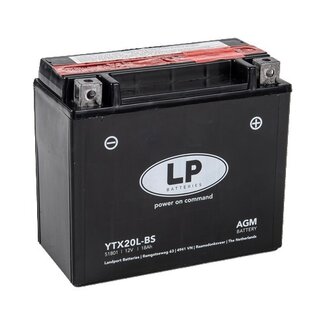 LP YTX20L-BS 12 volt 18 ah AGM motor accu (51801- MA LTX20L-BS)