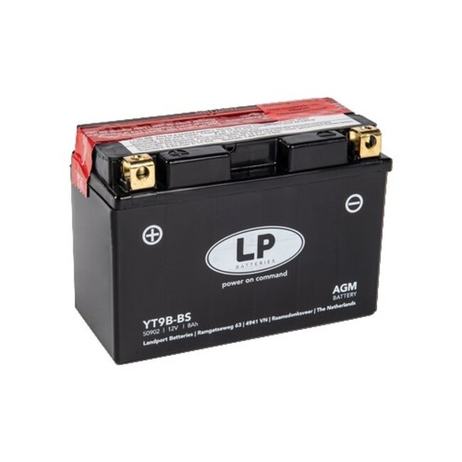 Landport (LP) LT9B-BS 12 volt 8,0 ah AGM motor accu (50902 - YT9B-BS)