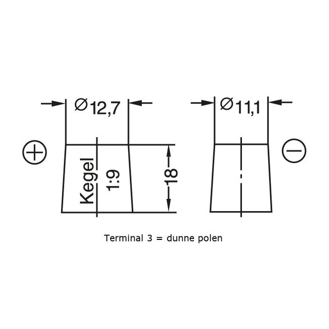 Dynac Auto accu 12 volt 35 ah Type 53520