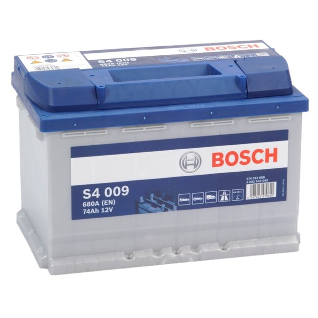 Bosch Auto accu 12 volt 74 ah Type S4009 + links