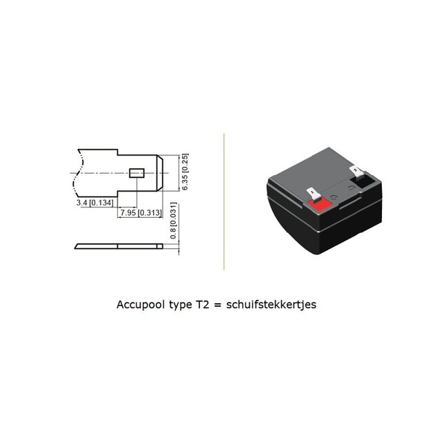 Landport (LP) VRLA-LP accu 12 volt 12,0 ah LP12-12 VDS