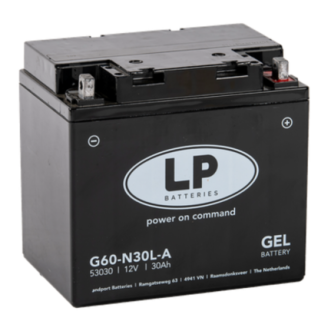Landport (LP) L60-N30-3 motor GEL accu 12 volt 30,0 ah (53030 - G60-N30L-A)