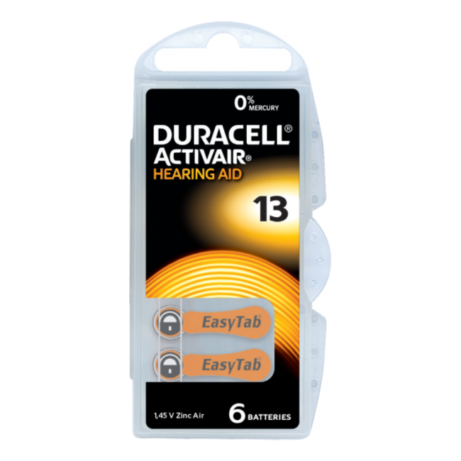 Duracell Hoorapparaat batterij DA13 oranje (6 stuks)