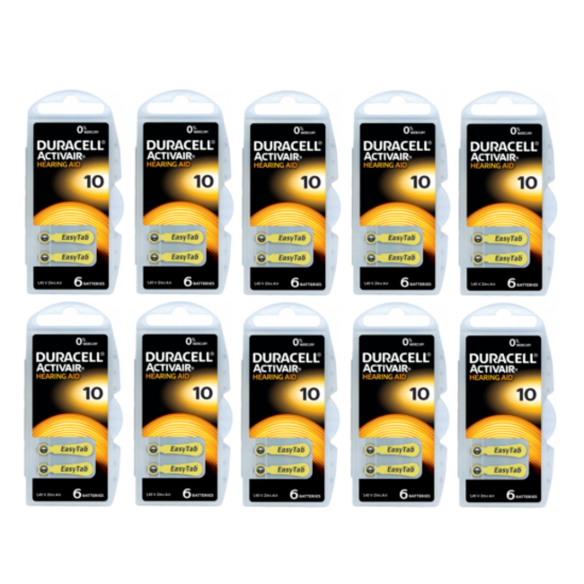 Duracell Hoorapparaat batterij DA10 geel (60 stuks)