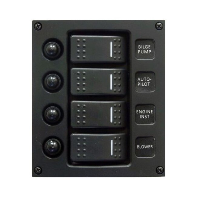 Talamex Schakelpaneel Curved met 4 schakelaars 12/24 Volt