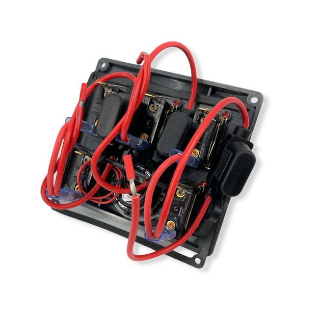 Talamex Schakelpaneel 12/24V met 5 schakelaars en voltmeter