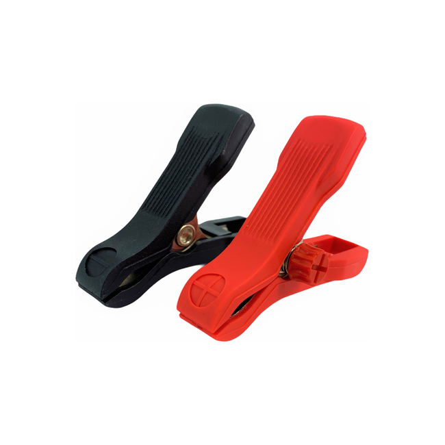 Set kleine accuklemmen rood & zwart