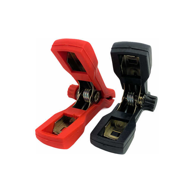 Set kleine accuklemmen rood & zwart