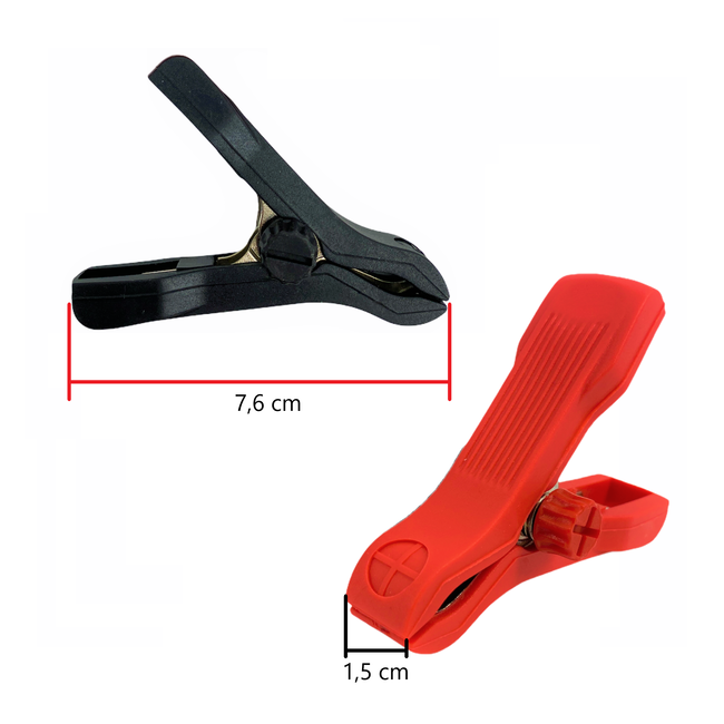 Set kleine accuklemmen rood & zwart