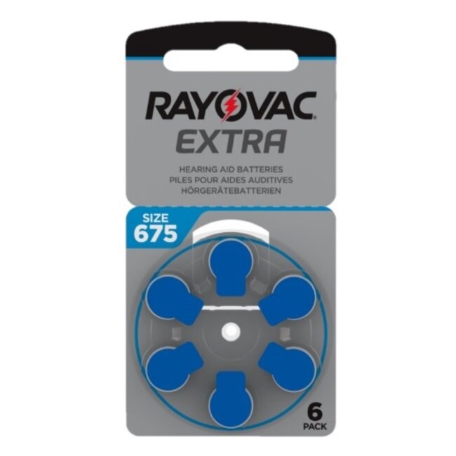 Rayovac Hoorapparaat batterij 675AU blauw (6 stuks)
