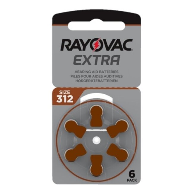 Rayovac Hoorapparaat batterij 312AU bruin (6 stuks)