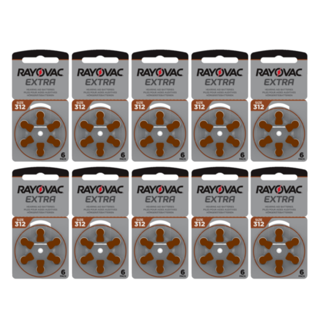 Rayovac Hoorapparaat batterij 312AU bruin (60 stuks)