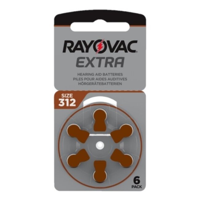 Rayovac Hoorapparaat batterij 312AU bruin (60 stuks)