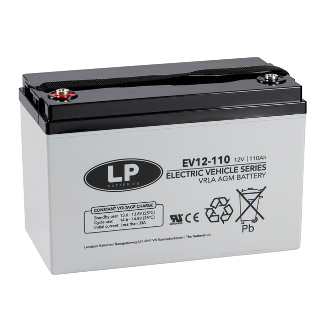Landport (LP) AGM EV12-110 deep cycle accu 12 v 110 Ah VRLA