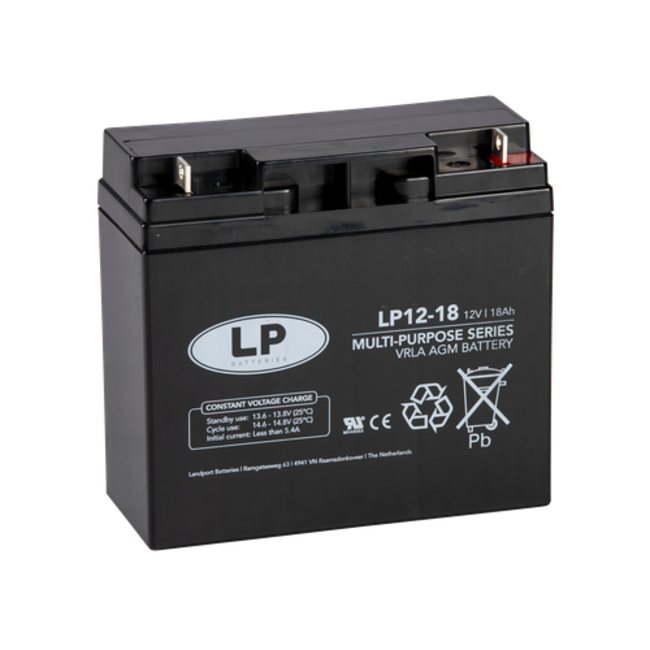 LP VRLA-LP accu 12 volt 18.0 ah LP12-18 T3 VDS