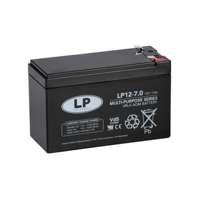 LP VRLA-LP accu 12 volt 7,0 ah LP12-7 VDS (t1)