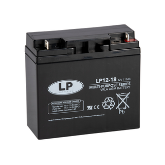 Landport (LP) AGM 12-18 VRLA-LPC accu 12 volt 18 ah t3