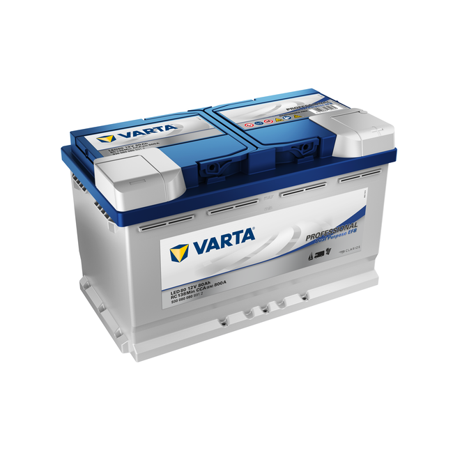 Varta LED80 accu 12 volt 80 ah Dual Purpose