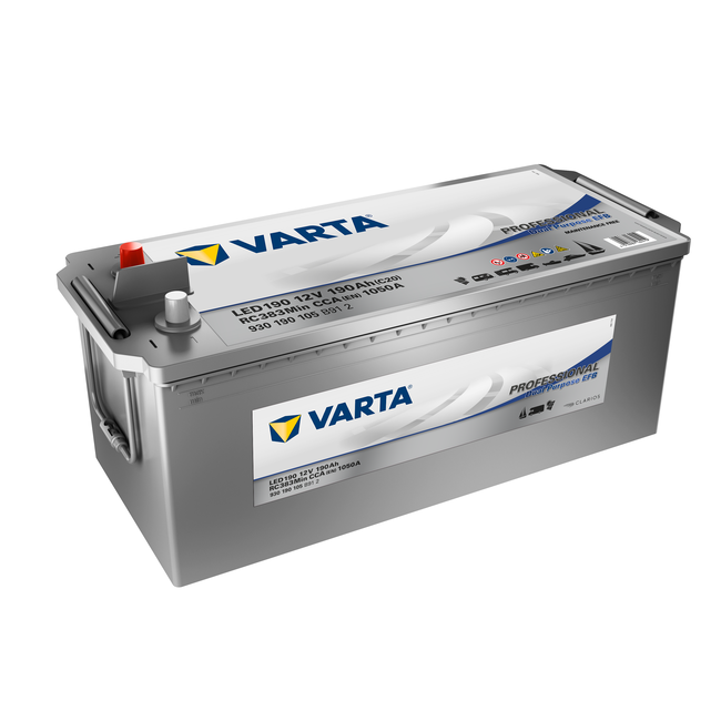 Varta LED190 accu 12 volt 190 ah Dual Purpose