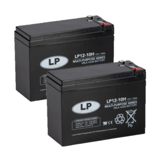 LP 2x AGM accu 12 volt 10,0 ah type LP12-10H