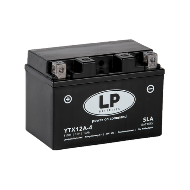 Landport (LP) SLA LTX12A-4 motor accu 12 volt 10 ah (51101 - YTX12A-4)