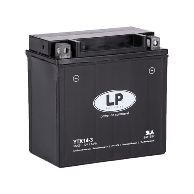 Landport (LP) SLA LTX14-3 motor accu 12 volt 12 ah (51205 - YTX14-3)