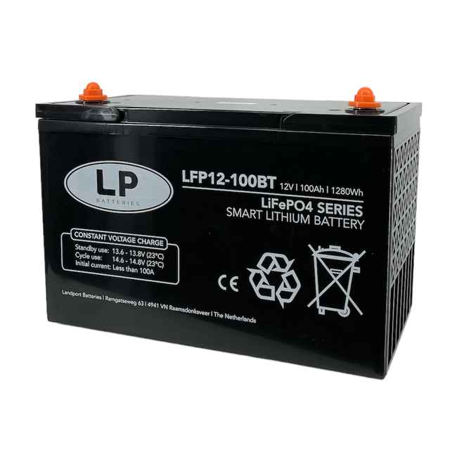 Landport (LP) SMART Lithium accu LFP V12,8-100 LiFePo4 12 volt 100 Ah 1280 Wh