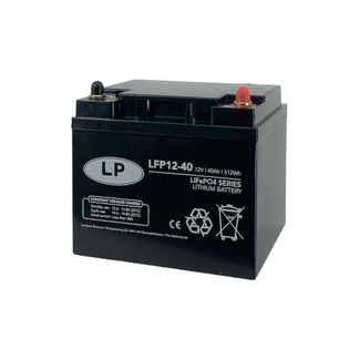 Lithium accu LFP V12-40 LiFePo4 12 volt 40 Ah 512 Wh