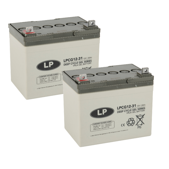 LP 2x GEL accu 12 volt 31 ah type LPCG12-31