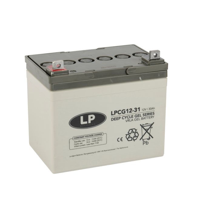 Landport (LP) 2x GEL accu 12 volt 31 ah type LPCG12-31